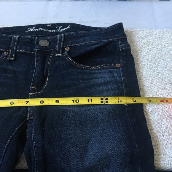 American Eagle Stretch Dark Wash Skinny Jeans Size 2 - Picture 5 of 8